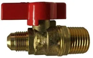 3/8 x 1/2" Gas Ball Valve Flare x MIP