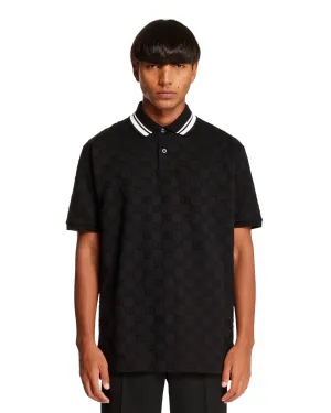 Black GG Stretch Polo