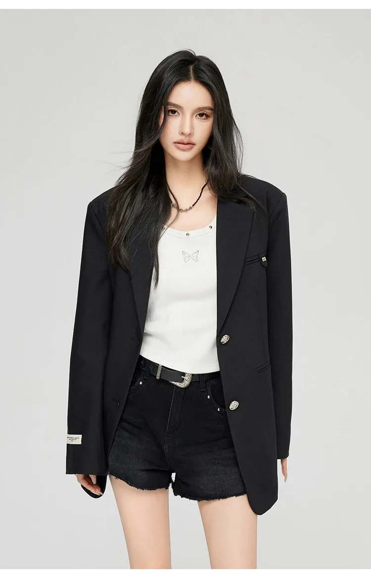 Black Relaxed Fit Blazer