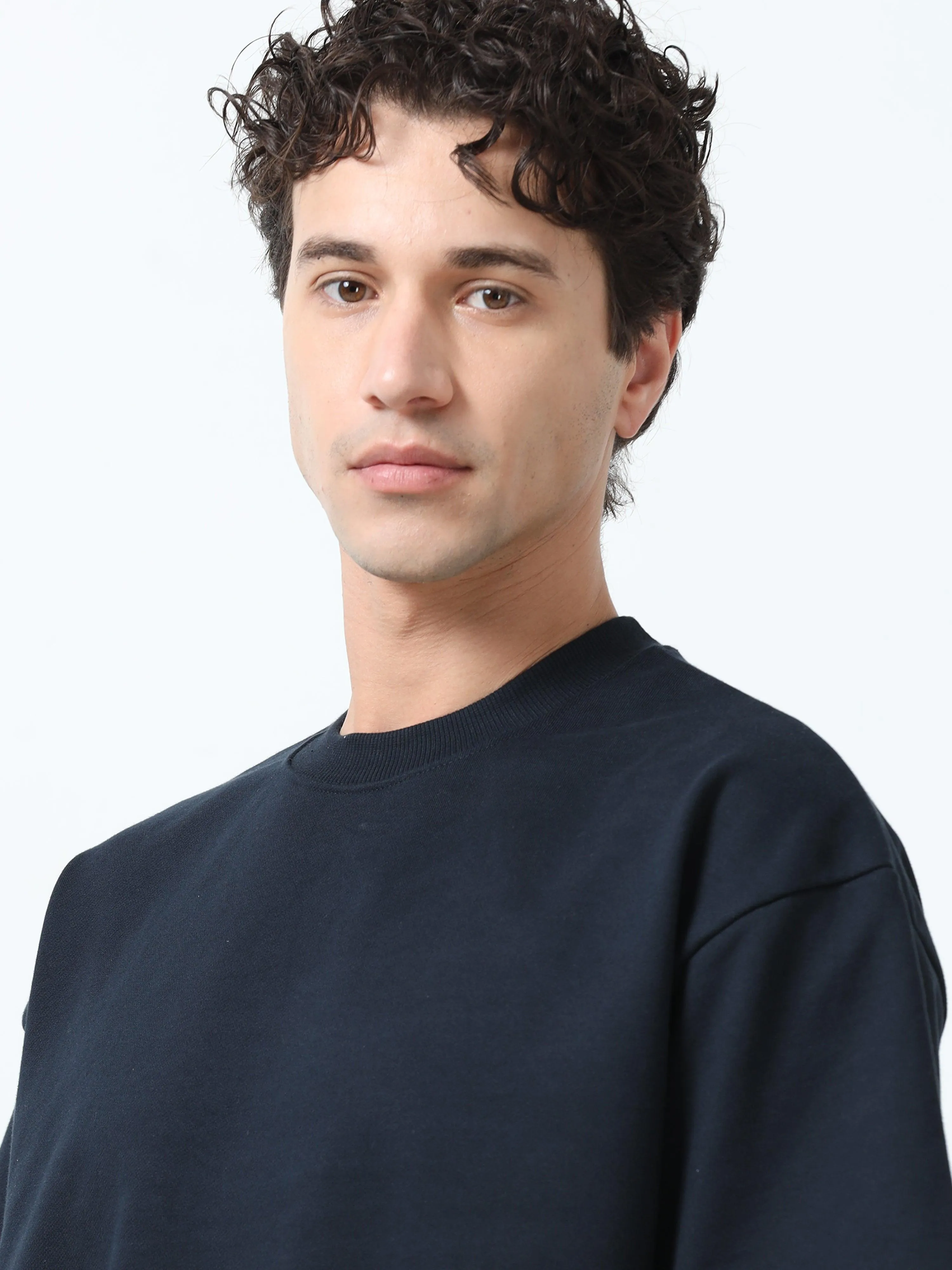 Elowen - Oversized Round neck T Shirt  - Navy