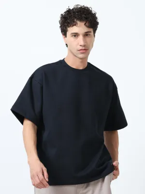 Elowen - Oversized Round neck T Shirt  - Navy