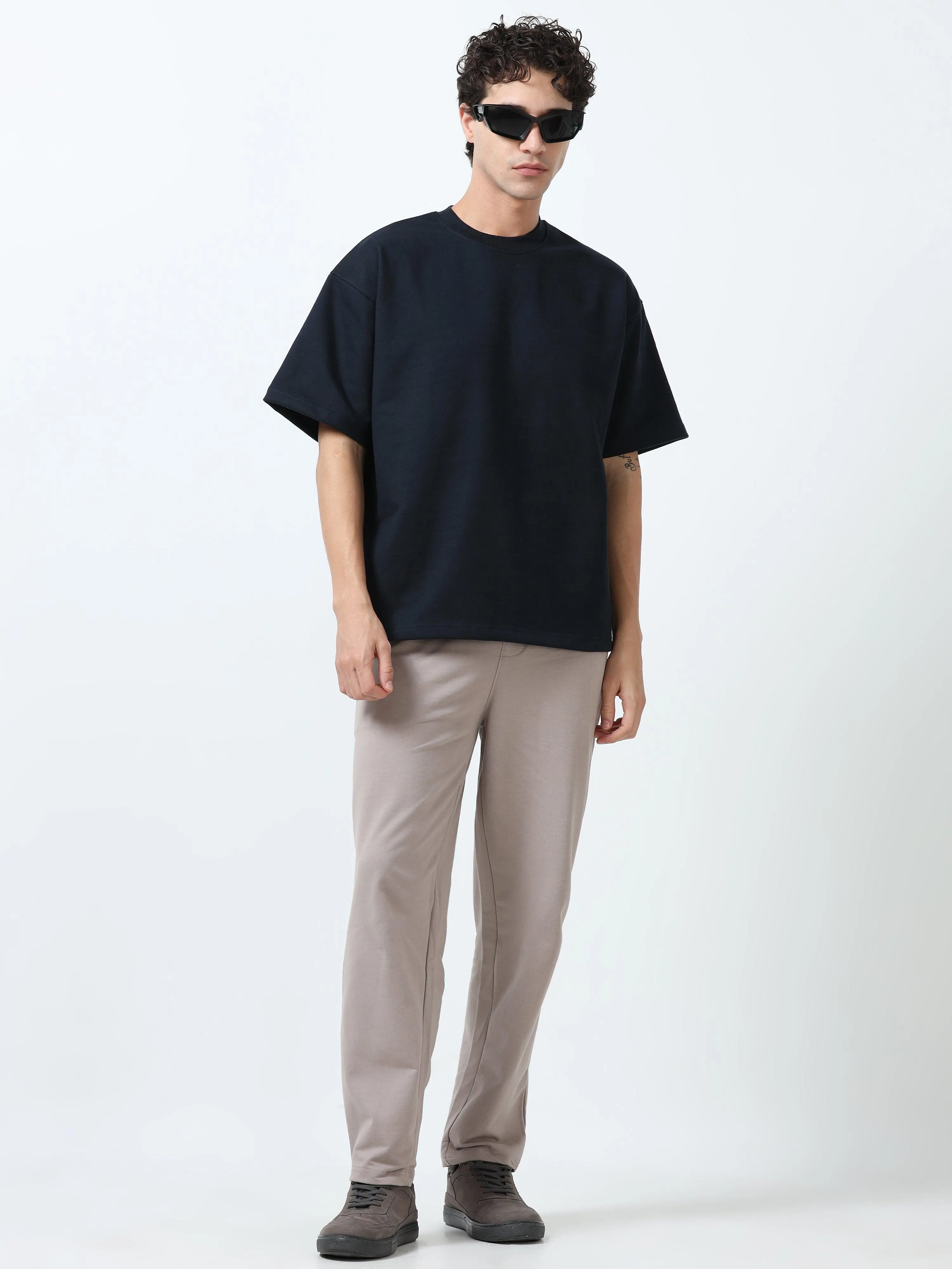 Elowen - Oversized Round neck T Shirt  - Navy