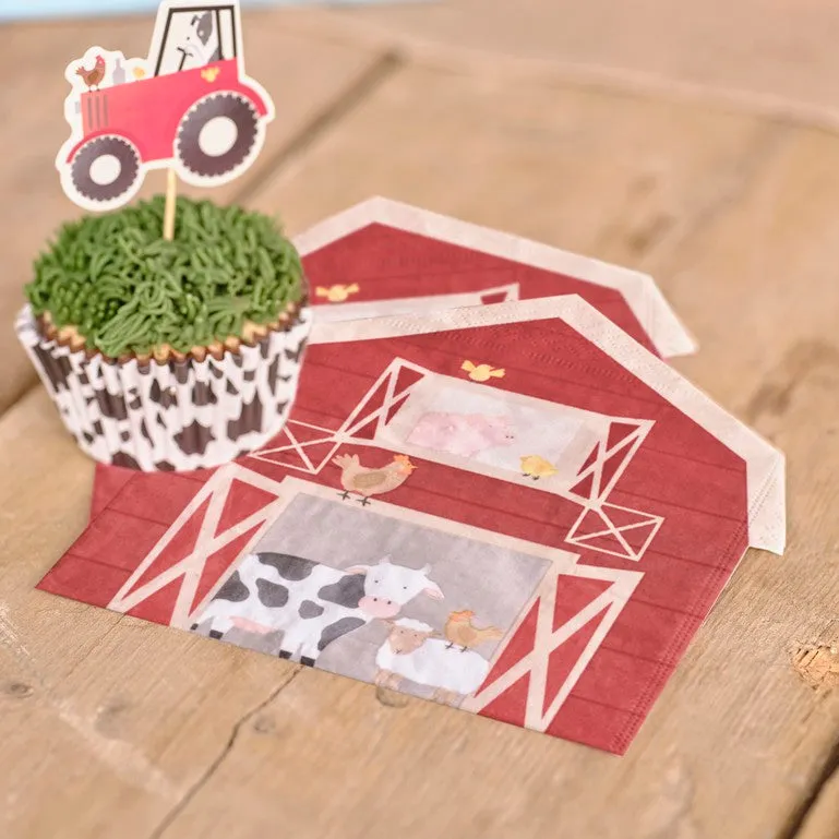 Farm Animal Party Barn Shaped Paper Napkins