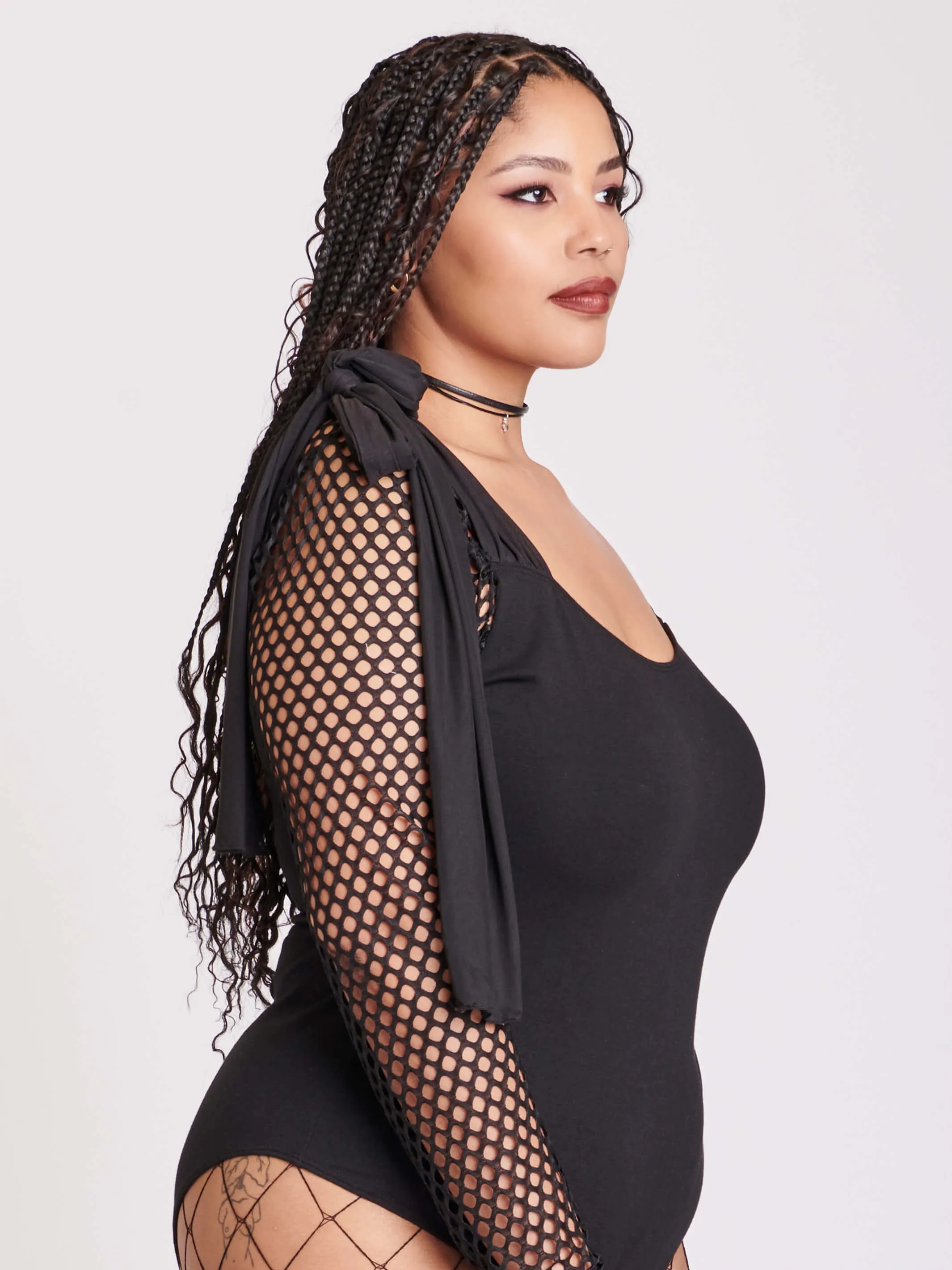 Fishnet Long Sleeve Bodysuit