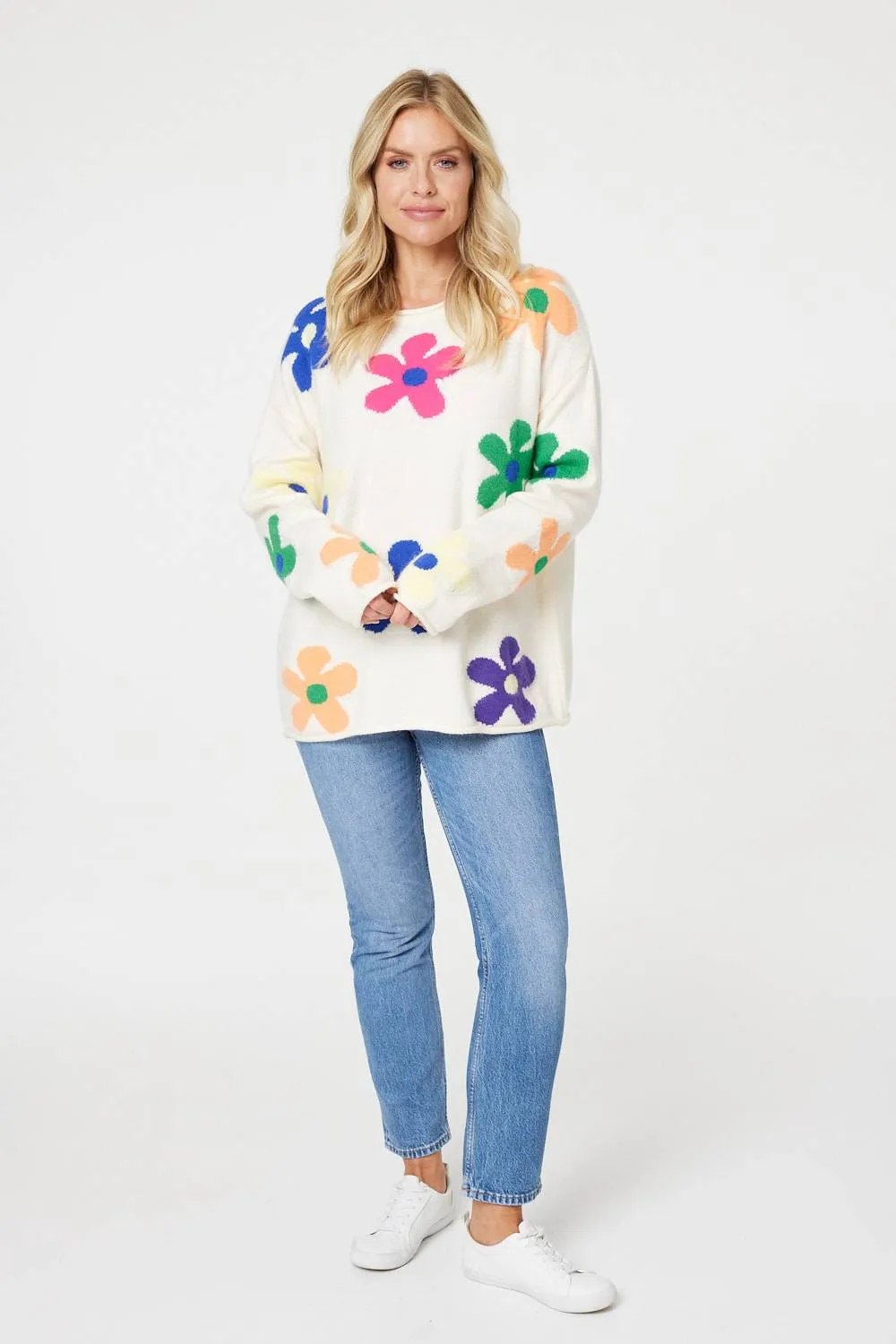 Floral Relaxed Fit Knit Jumper