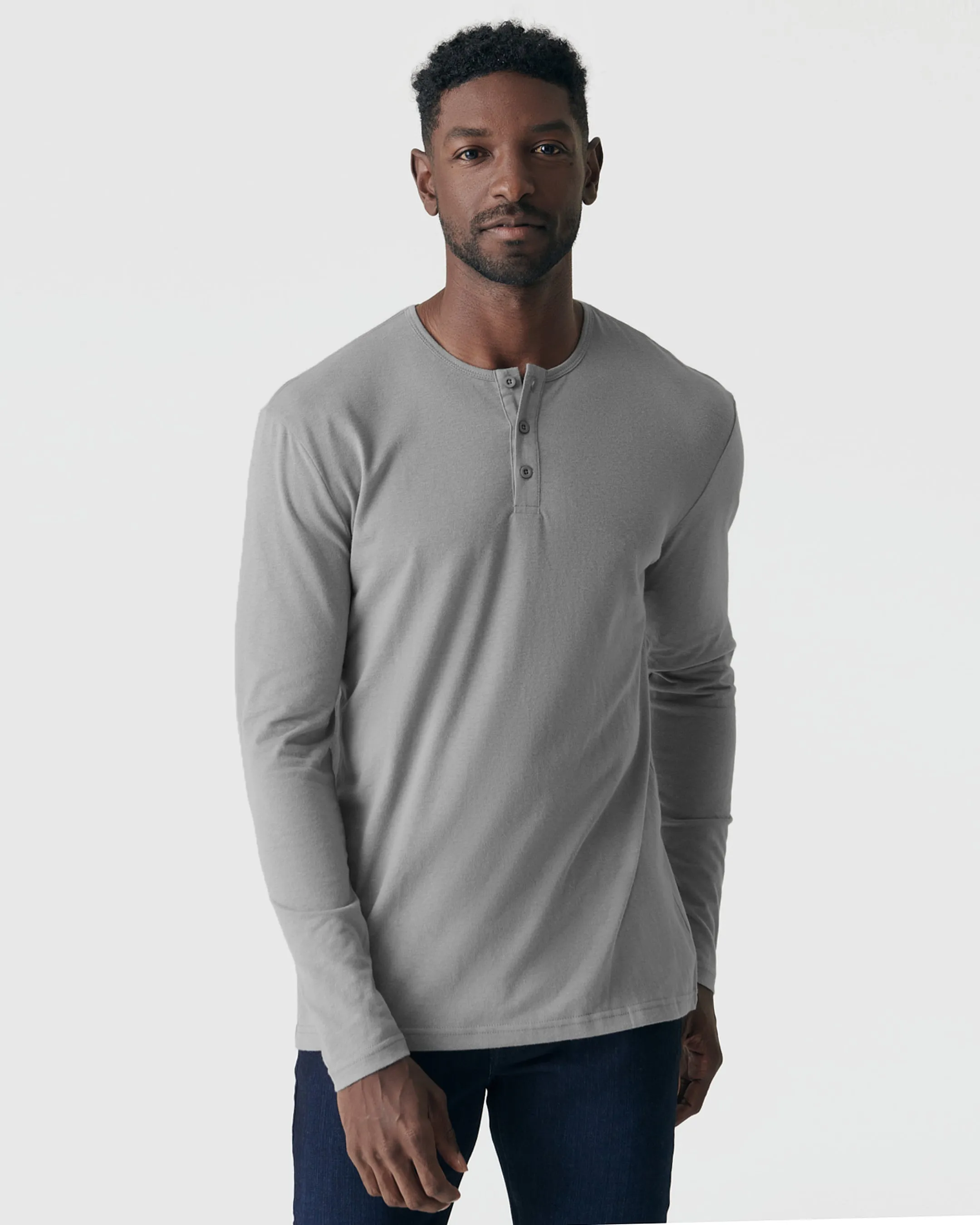 Glacier Gray Long Sleeve Henley