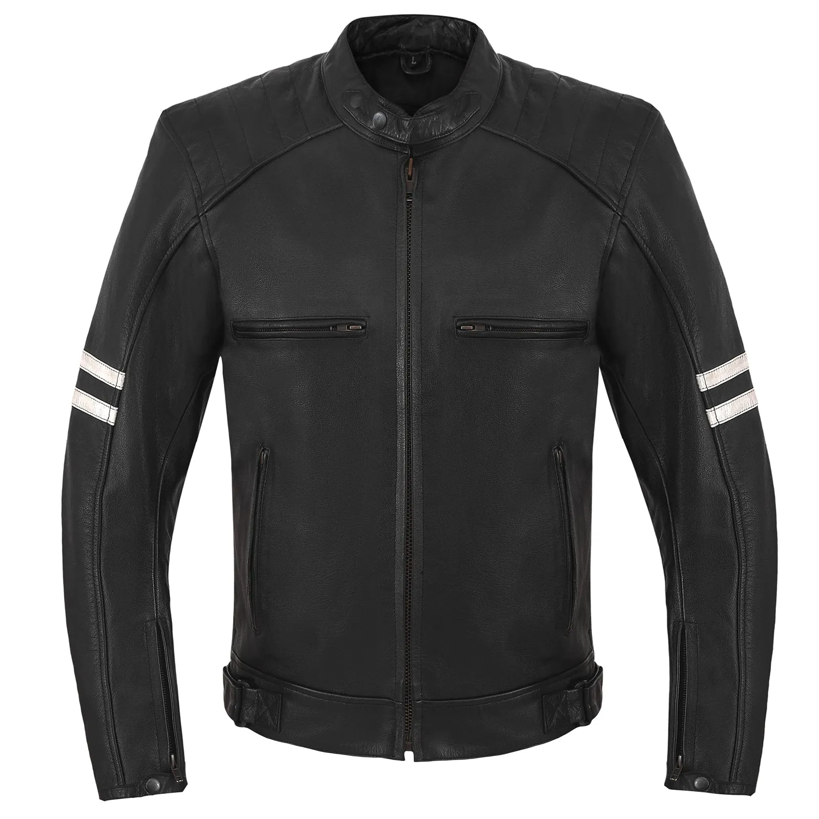 HMM537 Premium Cowhide Leather 'Street' Cruiser Scooter Jacket with Conceal Carry