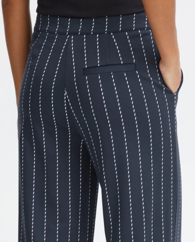 Ichi Ruti Navy Wide Leg Trousers