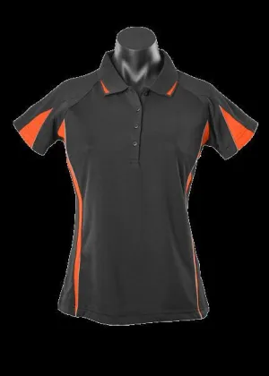 Ladies Eureka Polo Black/Orange