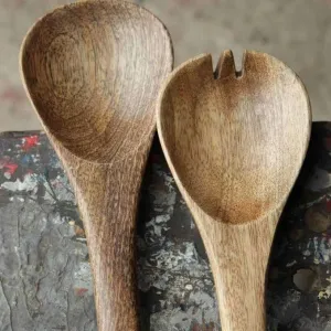 Long Mango Wood Salad Servers