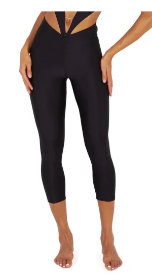 LYNN CAPRIS SWIM PANT - SHINY BLACK