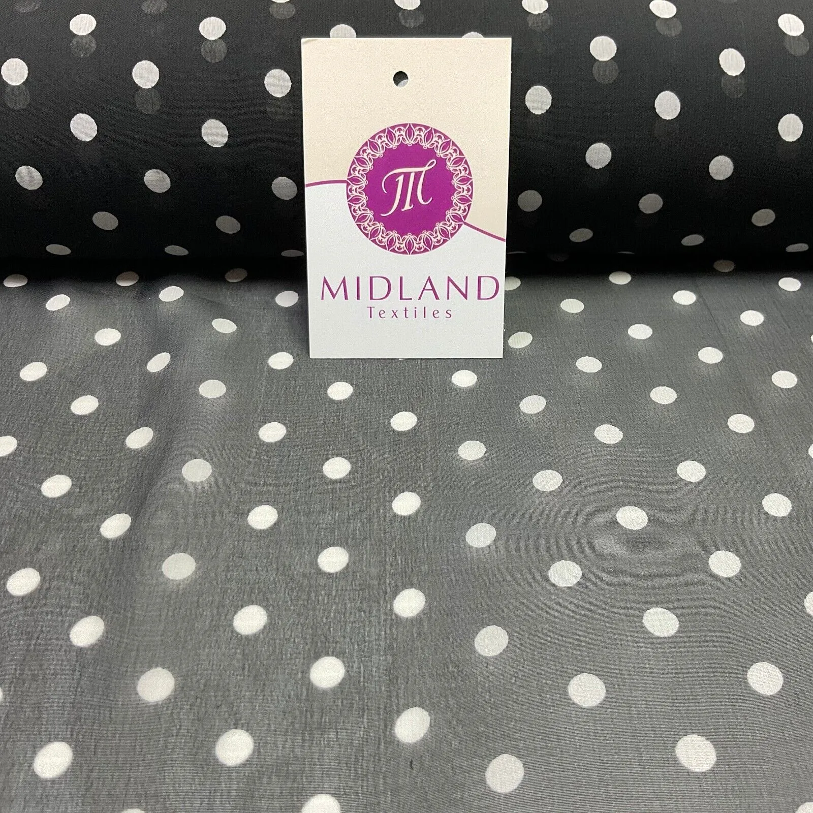 Polka Dot Spot Sheer, Flowy dress blouse chiffon fabric 58 inches wide M1748