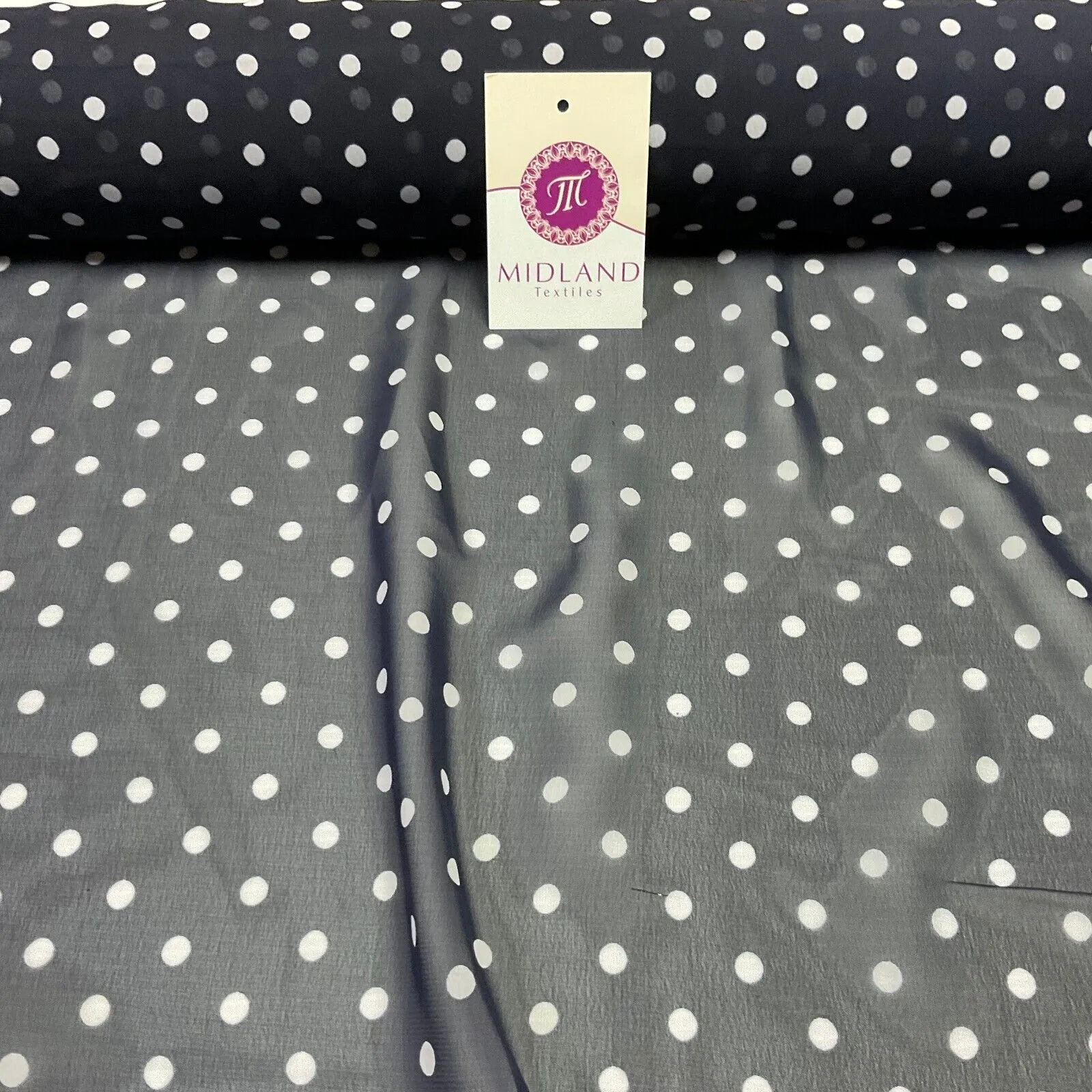 Polka Dot Spot Sheer, Flowy dress blouse chiffon fabric 58 inches wide M1748