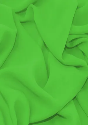 Premium Crepe Chiffon Fabric Lime Green Plain Dyed 44/45" Decoration,Craft & Dress