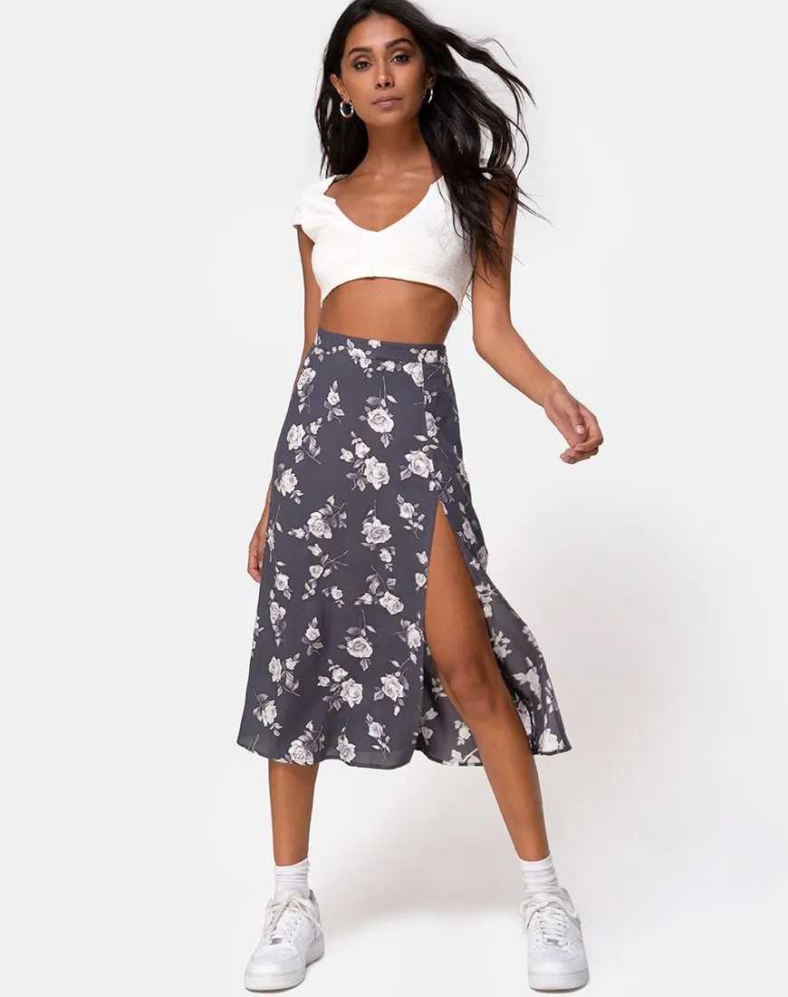 Saika Skirt in White Rose Grey