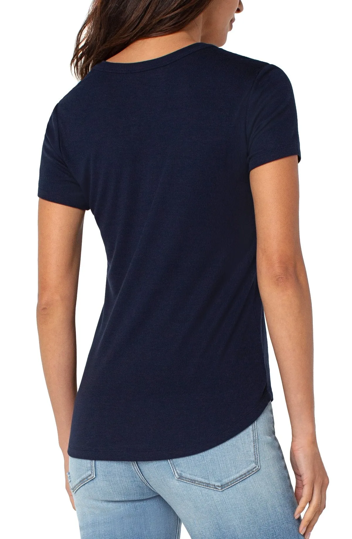 Short Sleeve Henley Tee - Dark Navy