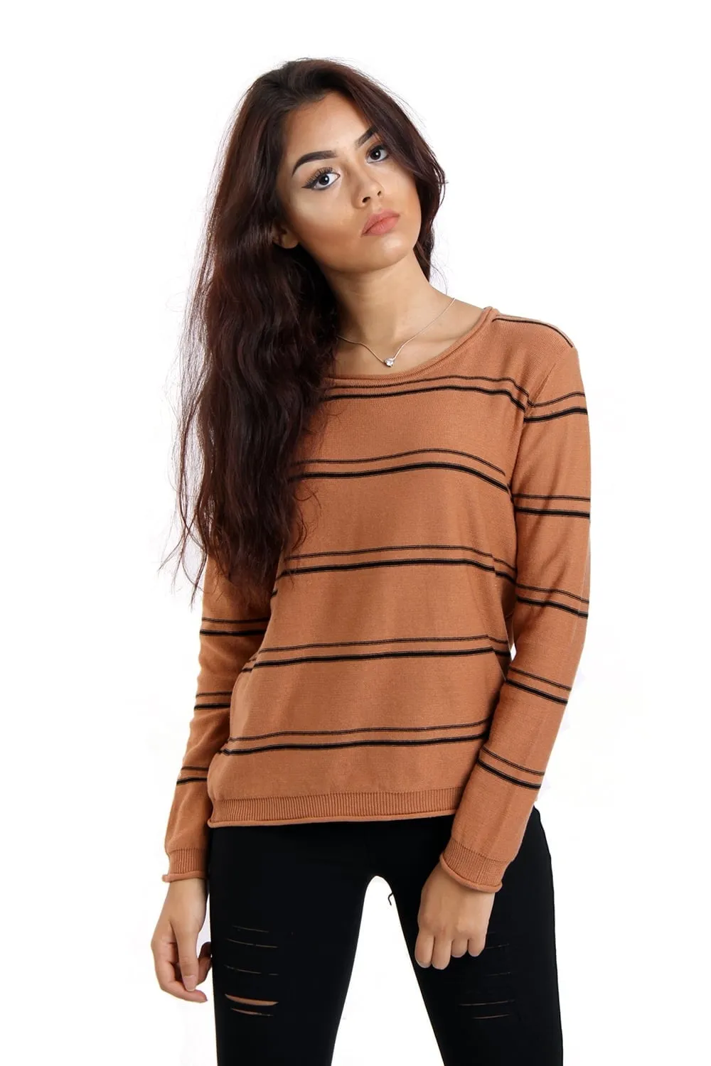 Stripe Knitted Round Neck Jumper