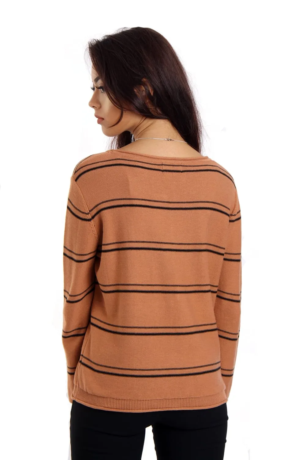 Stripe Knitted Round Neck Jumper