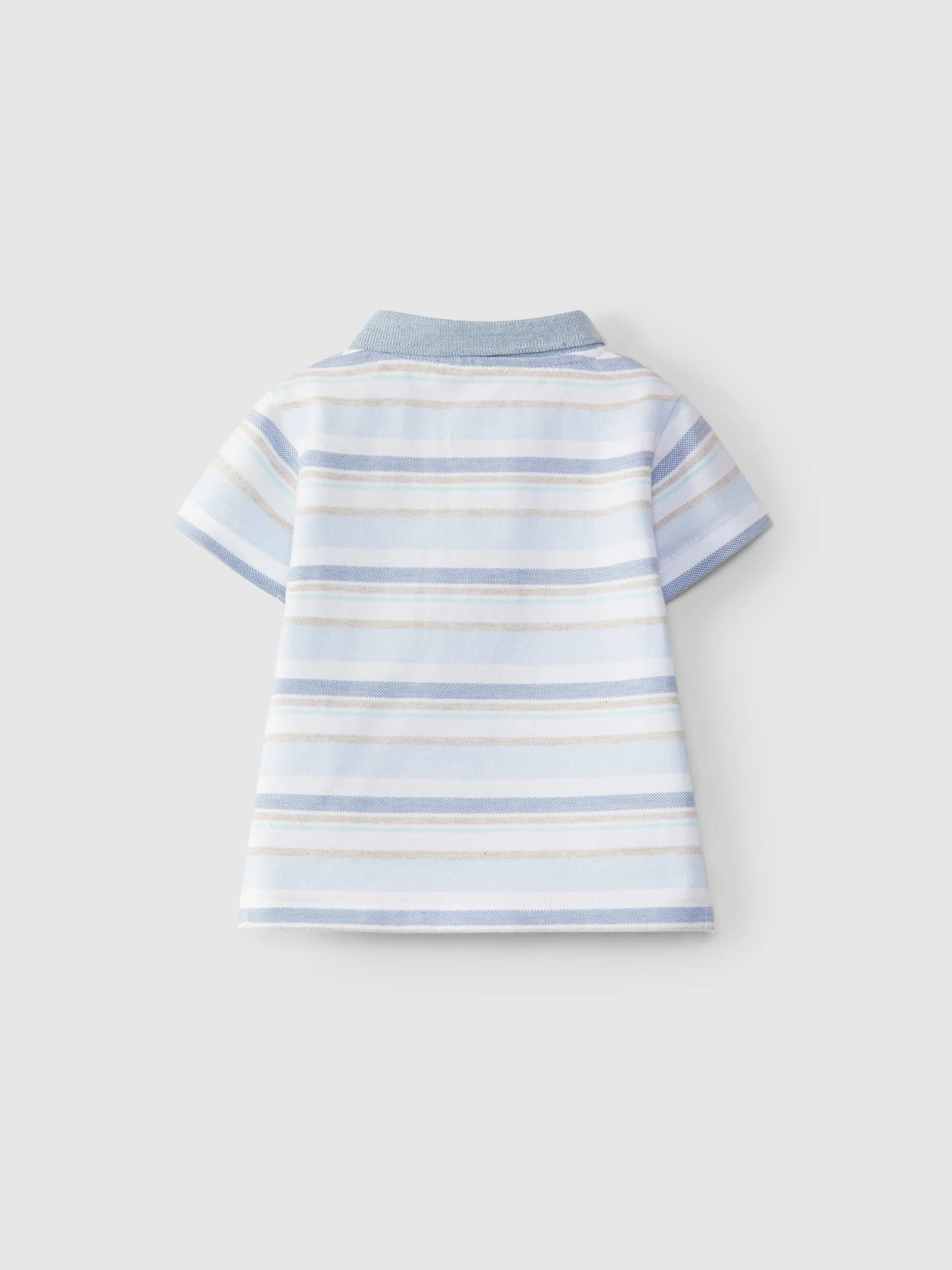 Striped Polo Shirt in Pique | Beige